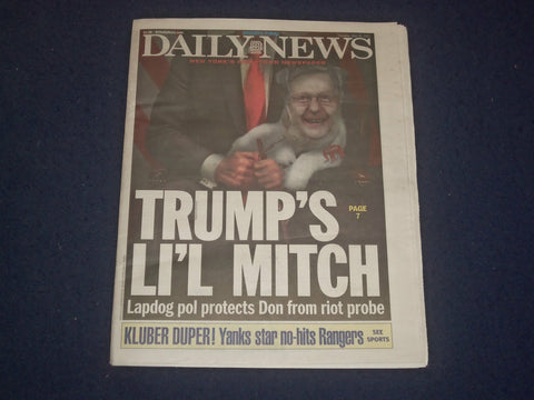 2021 MAY 20 NEW YORK DAILY NEWS NEWSPAPER -MCCONNELL AND GOP TO STOP JAN 6 PROBE