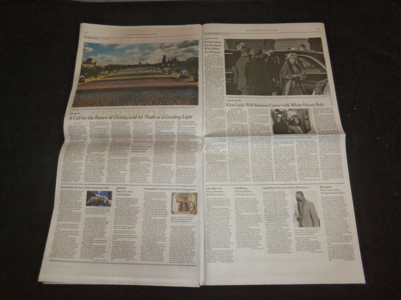 2021 JANUARY 21 NEW YORK TIMES - JOE BIDEN AND KAMALA HARRIS INAUGURATION DAY
