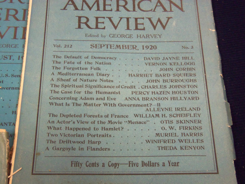1920 NORTH AMERICAN REVIEW LOT OF 10 ISSUES - GREAT STORIES/ARTICLES - WR 655