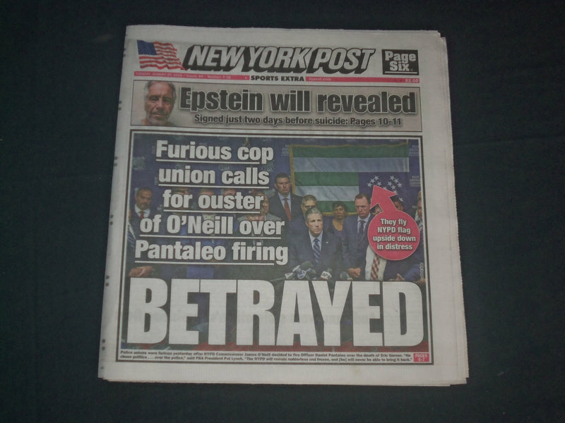 2019 AUGUST 20 NEW YORK POST NEWSPAPER - JEFFREY EPSTEIN'S WILL REVEALED