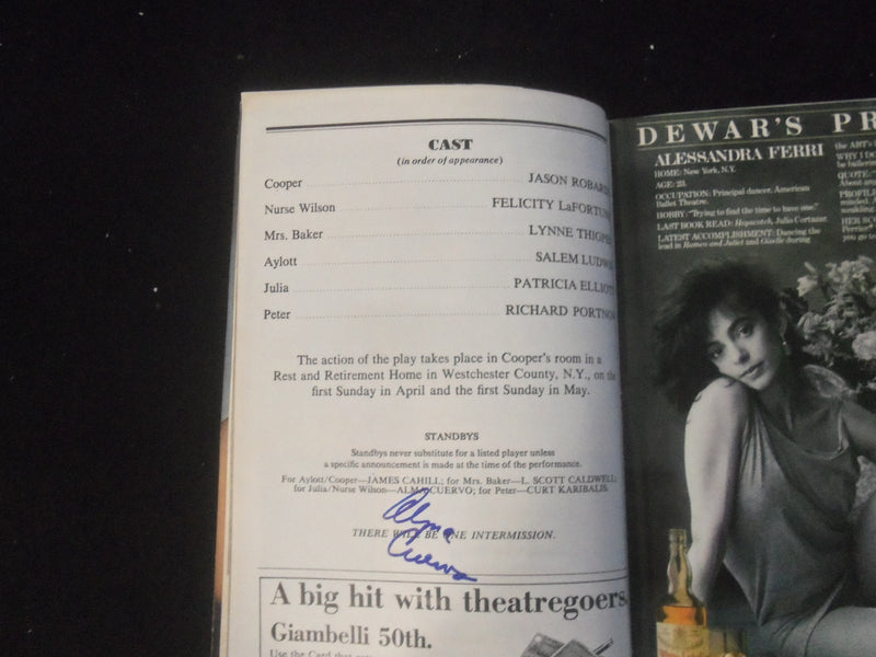 1987 A MONTH OF SUNDAYS PLAYBILL - JASON ROBARDS SIGNED COVER - J 8218