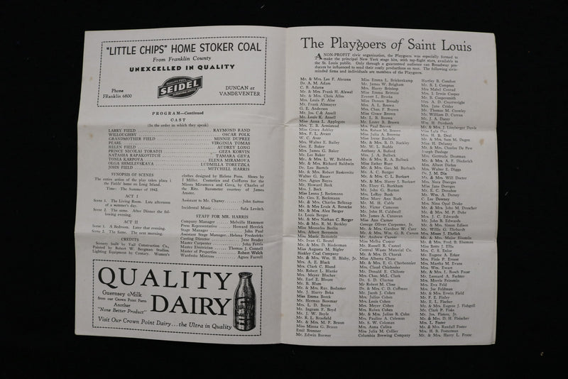 1943-1944 AMERICAN THEATRE PROGRAM - LOT OF 3 - ST. LOUIS - K 2815