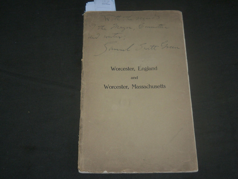 1908 WORCESTER ENGLAND AND WORCESTER MASSACHUSETTS SIGNED BOOK - J 7105