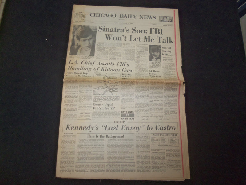 1963 DEC 12 CHICAGO DAILY NEWS -SINATRA'S SON: FBI WON'T LET ME TALK - NP 8053