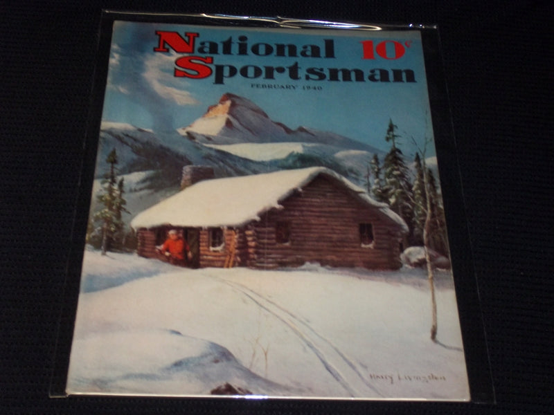1940 FEBRUARY NATIONAL SPORTSMAN MAGAZINE NICE ILLUSTRATED FRONT COVER - E 50