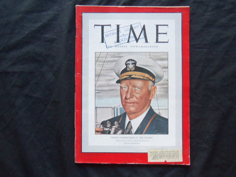 1942 MAY 18 TIME MAGAZINE - ADMIRAL CHESTER NIMITZ - T 814