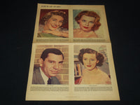 1954 SEPT 19 ALBUM OF STARS SECTION LOT OF 2 - DAHL - WEBB - FROMAN - NP 8987