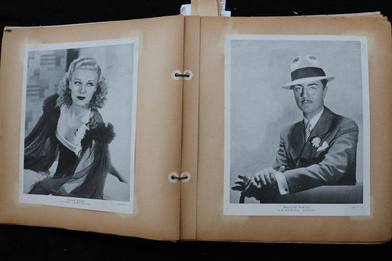 1930'S FABULOUS MOVIE STARS PUBLICITY PHOTOS SCRAPBOOK - E 24932
