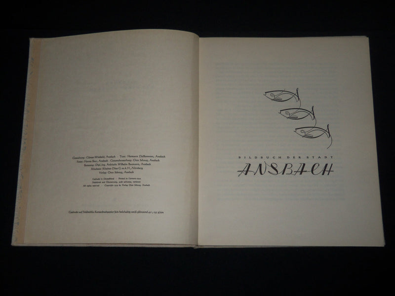 1961 BILDBUCH DER STADT ANSBACH BOOK BY HANNS BEER - GERMAN - KD 5242
