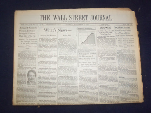 1996 SEP 17 THE WALL STREET JOURNAL - BESIGED WARRIORS - OFFSHORE HAZARD- WJ 143