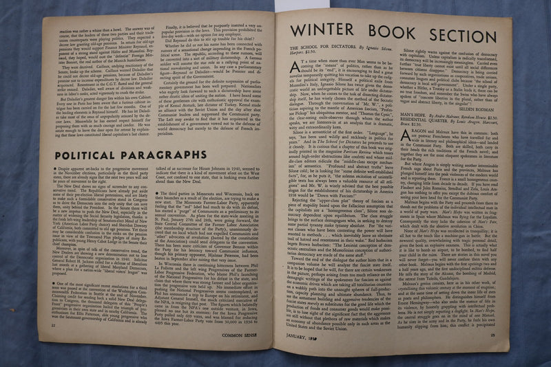 1939 JANUARY COMMON SENSE MAGAZINE - WINTER BOOK NUMBER - K 3222