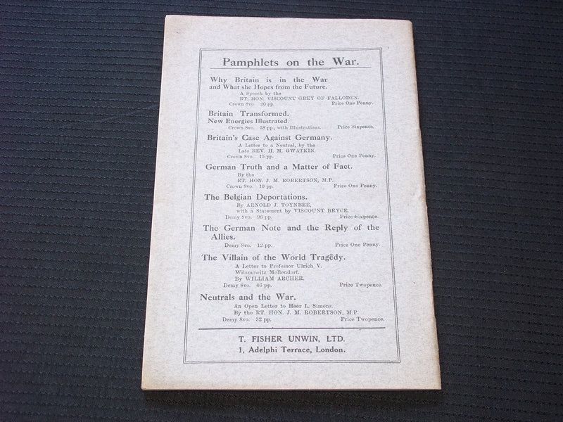 1917 ENGLAND AND HER CRITICS SOFTCOVER BOOK BY MARIO BORSA - J 7156
