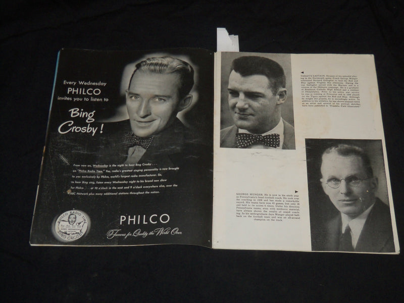 1946 OCTOBER 19 VIRGINIA VS. PENNSYLVANIA COLLEGE FOOTBALL PROGRAM - J 5761