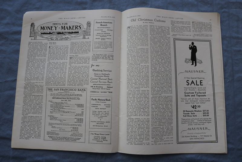 1932 DEC 24-31 THE WASP NEWS LETTER JOURNAL -ILLUSTRATIONS/STORIES/ADS- SP 4785G