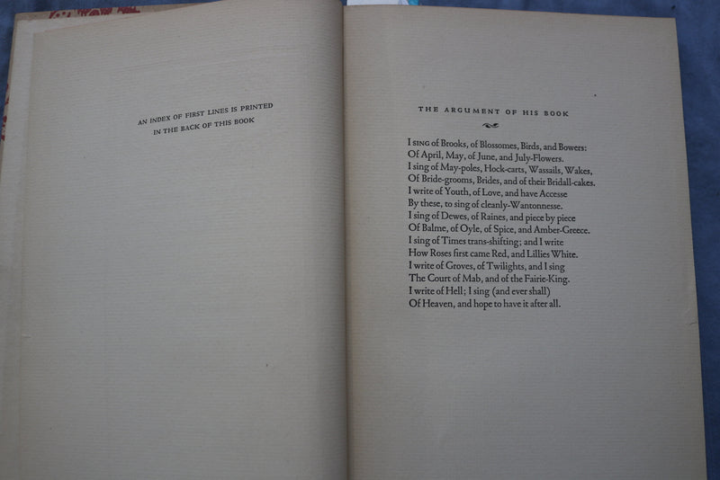 SONGS AND LYRICS HARDCOVER BOOK BY ROBERT HERRICK - K 674