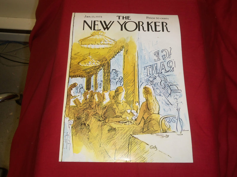 1975 JANUARY 13 NEW YORKER MAGAZINE FRONT COVER ONLY - GREAT ART FOR FRAMING