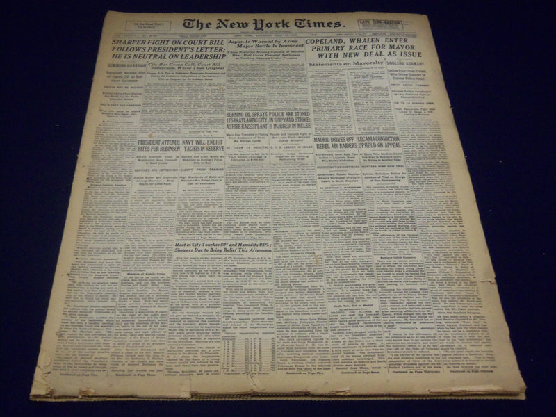 1937 JULY 17 NEW YORK TIMES - COPELAND WHALEN ENTER PRIMARY RACE - NT 436