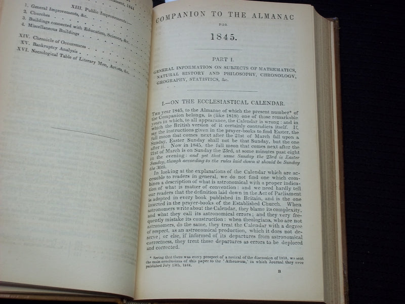 1845 THE BRITISH ALMANAC AND COMPANION VOLUME - LONDON - KD 7590
