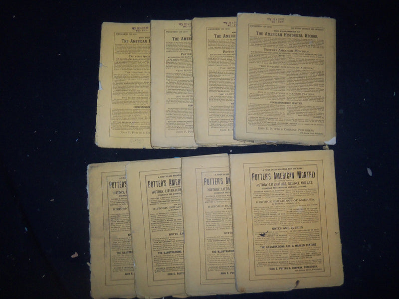 1875 POTTER'S AMERICAN MONTHLY ILLUSTRATED MAGAZINE - LOT OF 8 ISSUES - WR 1147