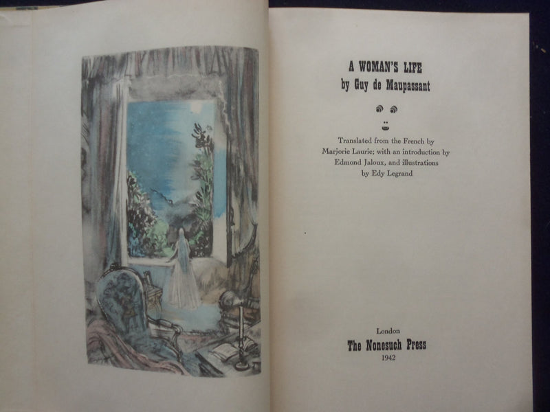 1942 A WOMAN'S LIFE HARDCOVER BOOK BY GUY DE MAUPASSANT- HERITAGE PRESS- KD 9344