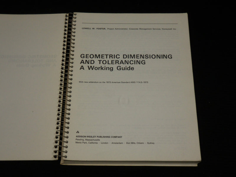 1974 GEOMETRIC DIMENSIONING AND TOLERANCING A WORKING GUIDE BOOK - KD 4851B