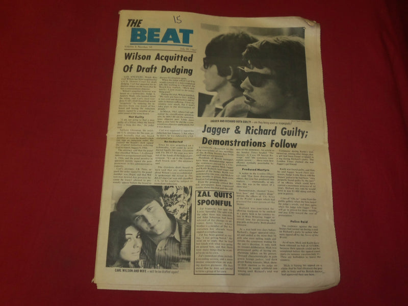 1967 JULY 29 THE BEAT NEWSPAPER-HARRISON-JAGGER-PHOTOS, ARTICLES & ADS - NP 3918