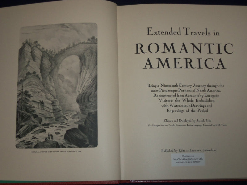 1966 EXTENDED TRAVELS IN ROMANTIC AMERICA BOOK BY JOSEPH JOBE - PRINTS - KD 2696