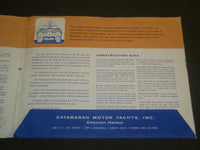 1968 CATAMARAN MOTOR YACHTS SALES BROCHURE - CHEVRON HARBOR- FLORIDA - B 6592