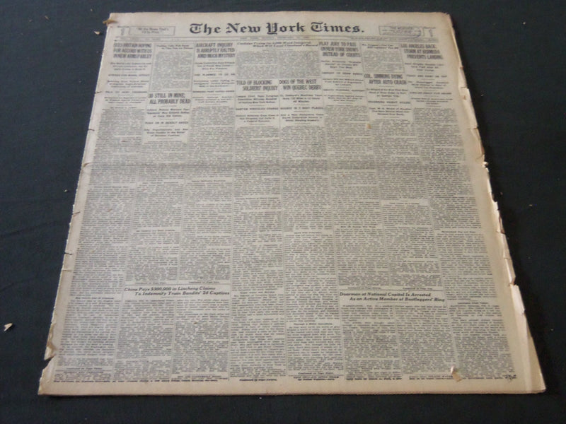 1925 FEBRUARY 22 NEW YORK TIMES - 30 STILL IN MINE PROBABLY DEAD - NT 5453