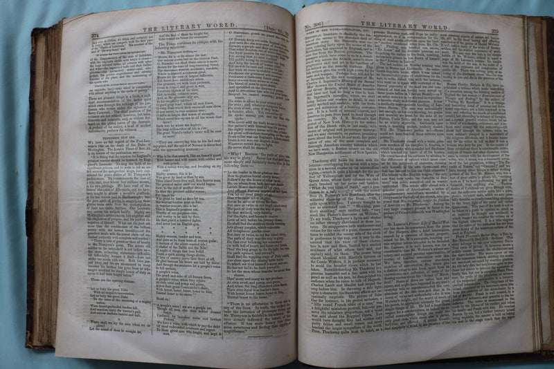 1852 JULY-DECEMBER THE LITERARY WORLD BOUND VOLUME - HAWTHORNE-WEBSTER - KD 9719