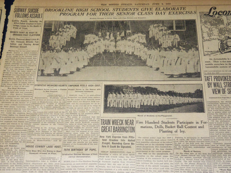 1910 JUNE 4 THE BOSTON HERALD - RAILROAD BILL PASSED BY SENATE - BH 331