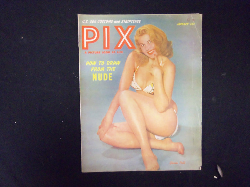 1952 JANUARY PIX MAGAZINE - NICE COVER, PHOTOS, ARTICLES & ADS - ST 3304