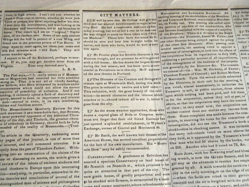 1849 LOWELL DAILY JOURNAL & COURIER NEWSPAPER LOT OF 7 - MASSACHUSESTTS- NP 614D