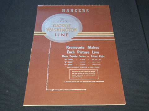 1954 THE GEORGE WASHINGTON HANGERS CALENDAR SALESMAN SAMPLE SHEETS BOOK - C 20