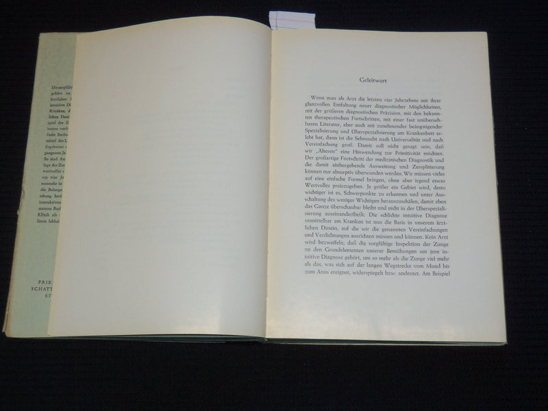 1960 VERANDERUNGEN DER ZUNGE IN DER DIAGNOSTIK ARZTES BOOK BY JACOBY - J 9560