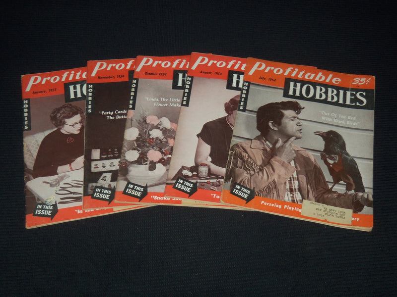 1954-1955 PROFITABLE HOBBIES MAGAZINE LOT OF 5 ISSUES - O 3783