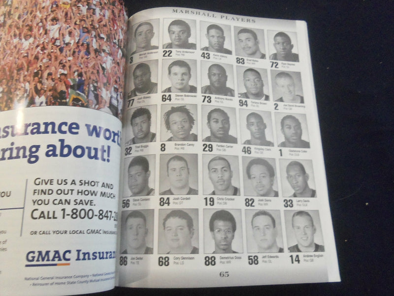 2001 DECEMBER 19 GMAC BOWL PROGRAM - MARSHALL VS. EAST CAROLINA - ST 5005B