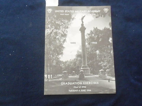 1946 JUNE 4 U.S. MILITARY ACADEMY GRADUATION EXERCISES PROGRAM - J 8364