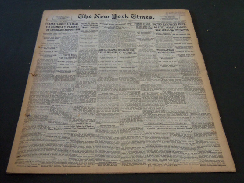 1930 NOVEMBER 14 NEW YORK TIMES - ARMY-NAVY FOOTBALL GAME HERE - NT 5736