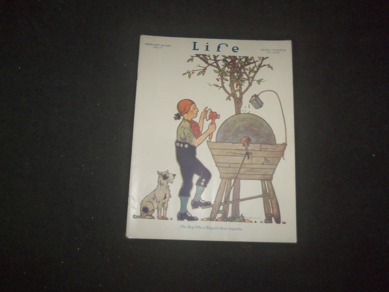 1921 FEBRUARY 24 LIFE MAGAZINE - THE BOY WHO OBEYED THAT IMPULSE - L 771R