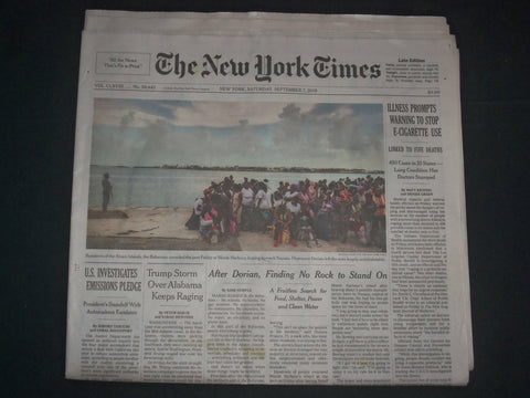 2019 SEPTEMBER 7 NEW YORK TIMES - ILLNESS PROMPTS WARNING TO STOP ELECTRONIC USE