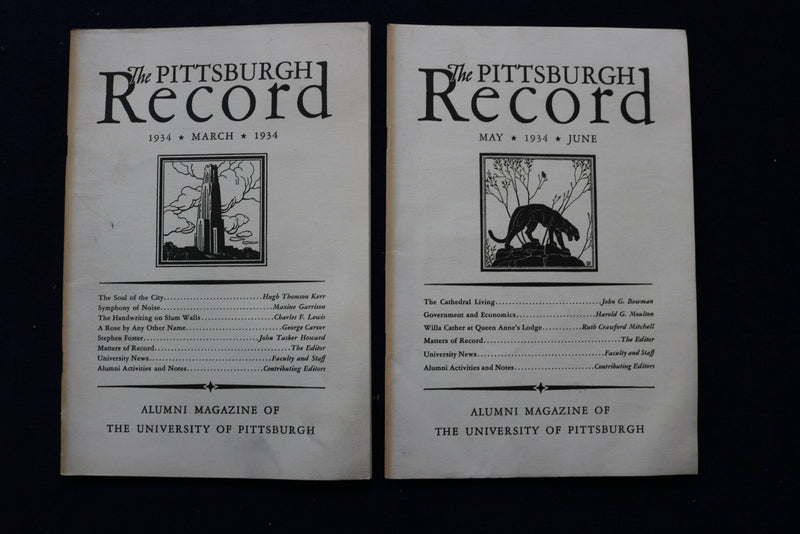 1932-1934 THE PITTSBURGH RECORD - UNIVERSITY OF PITTSBURGH - LOT OF 8 - O 3462