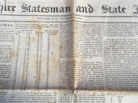 1835 OCT 10 NEW HAMPSHIRE STATESMAN - ADAMS - WEBSTER - SMALL POX - NP 614B