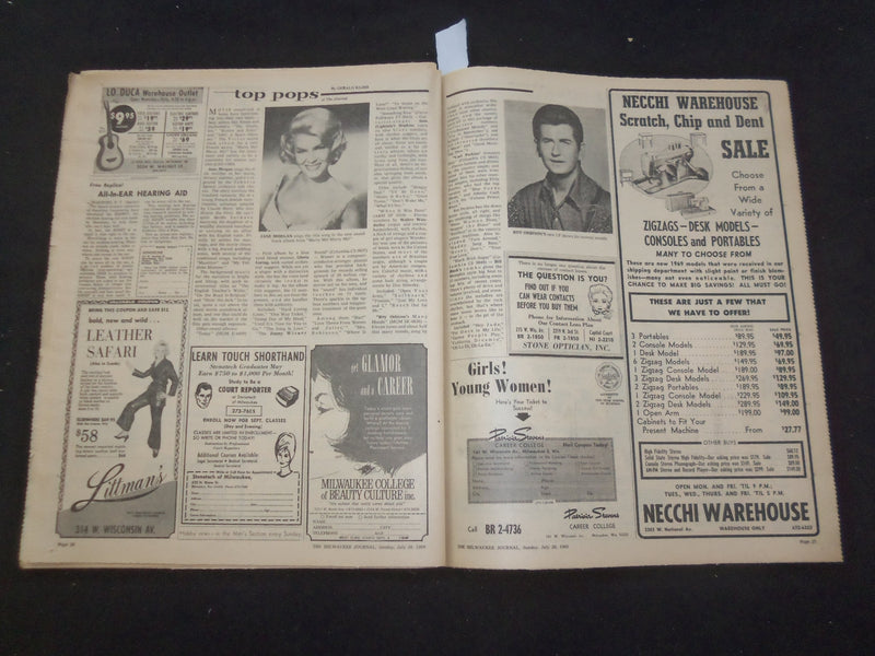 1969 JULY 20 MILWAUKEE JOURNAL TV SCREEN SECTION -SHARIF/PALANCE COVER - NP 8061