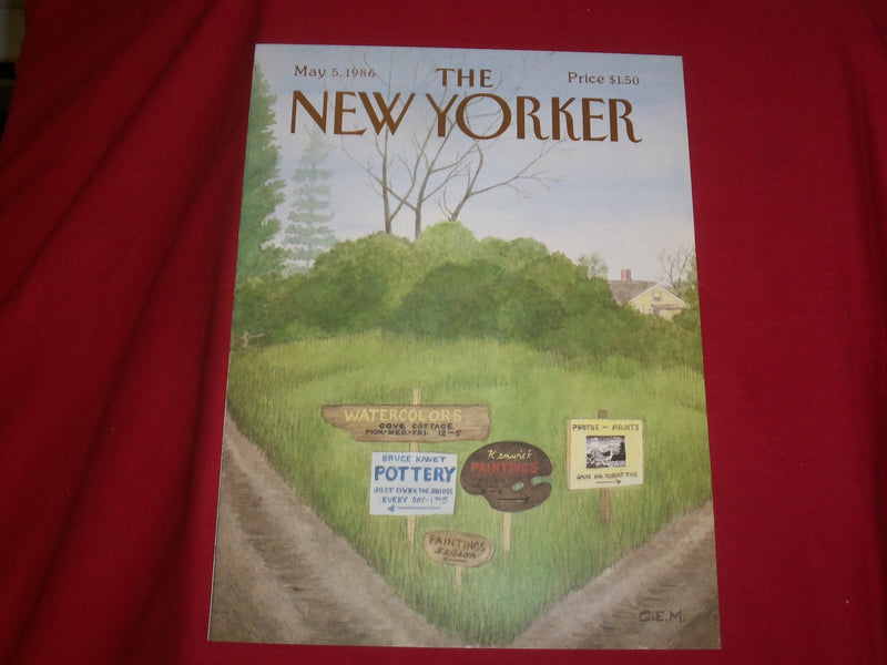 1986 MAY 5 NEW YORKER MAGAZINE FRONT COVER ONLY - GREAT ART FOR FRAMING