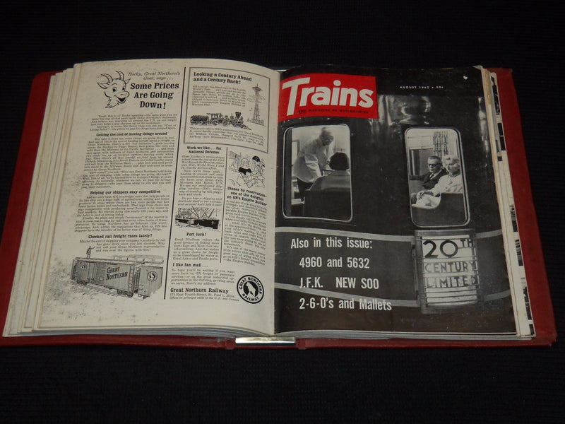 1962 TRAINS MAGAZINES BOUND VOLUME LOT OF 12 ISSUES - COMPLETE YEAR - KD 2133D