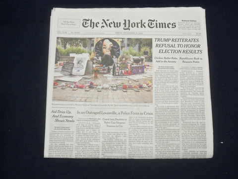 2020 SEP 25 NEW YORK TIMES - TRUMP REITERATES REFUSAL TO HONOR ELECTION RESULTS