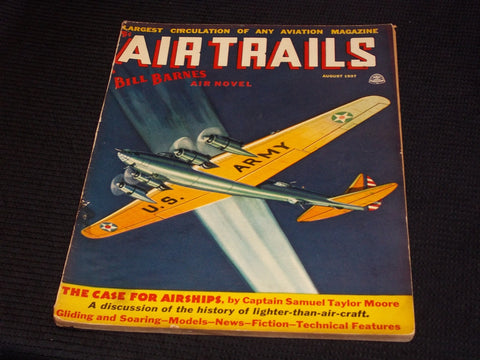 1937 AUGUST AIR TRAILS MAGAZINE - U.S. ARMY PLANE COVER - E 7067