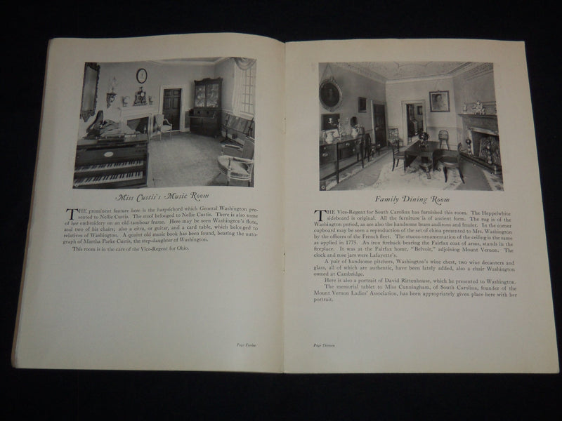 1921 MOUNT VERNON VIRGINIA ILLUSTRATED HANDBOOK - NICE PRINTS - J 8775