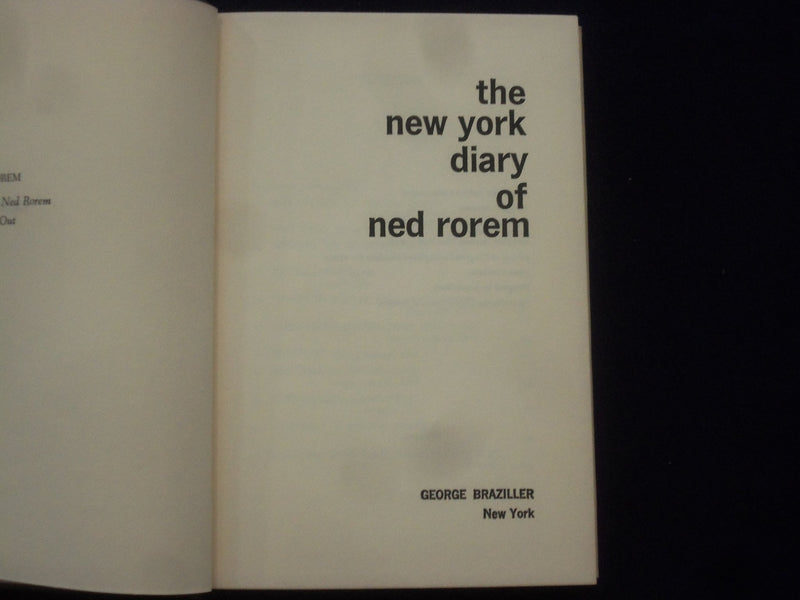 1967 THE NEW YORK DIARY HARDCOVER BOOK BY NED ROREM - 1ST EDITION - KD 9183